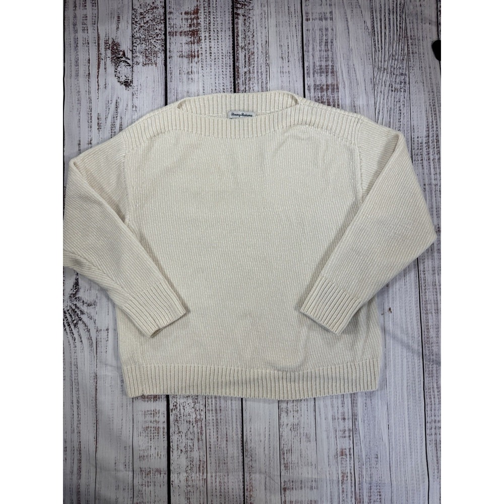 Tommy Bahama Sweater‎ Womens Medium Cream Ivory Pullover Knit - Picture 3 of 12